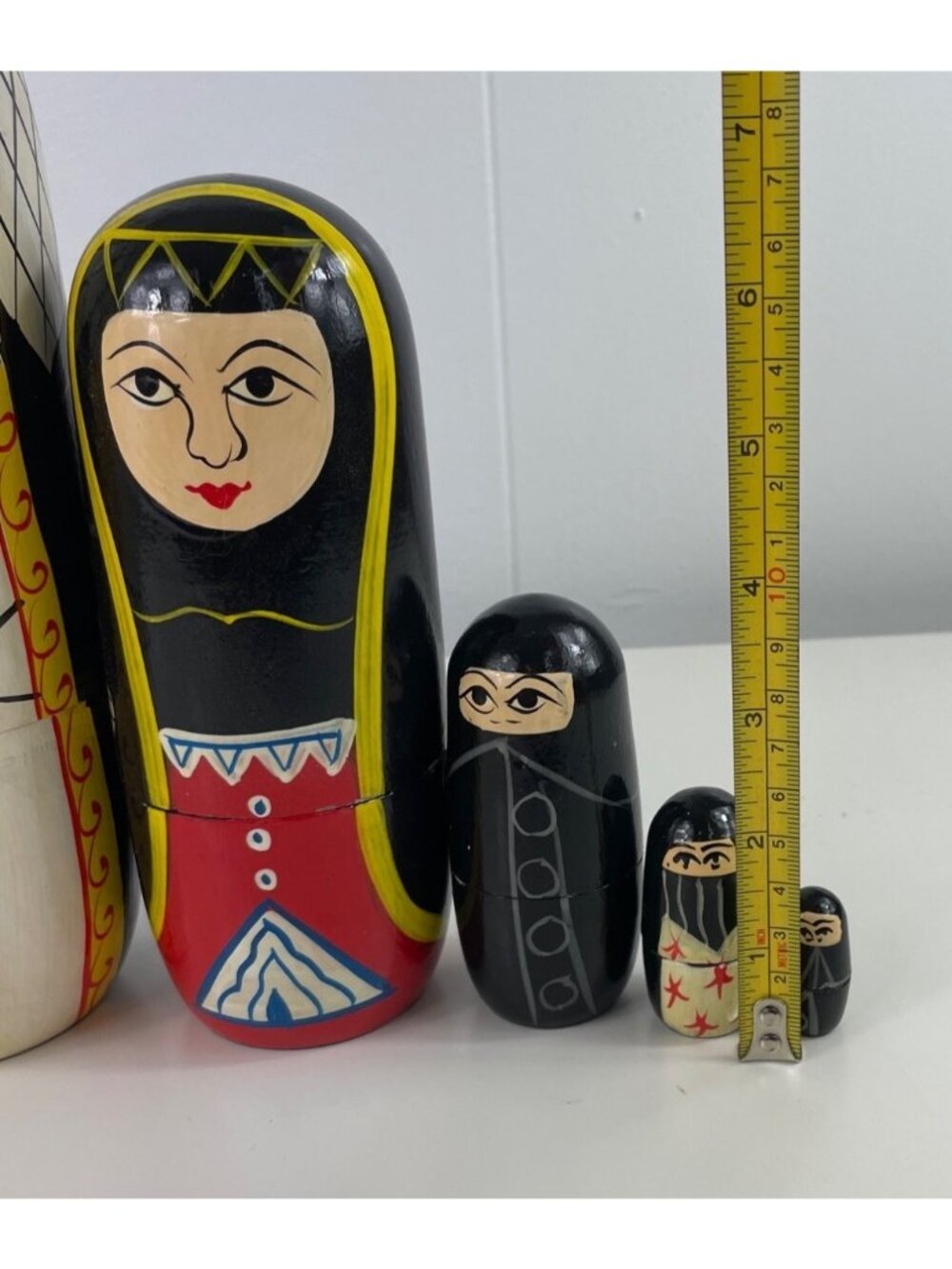 Hand-Painted Wooden Middle Eastern Themed Nesting Dolls Set Of 8 Made In India - Picture 15 of 15